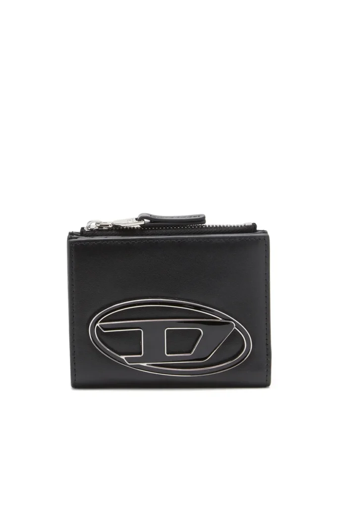 1dr bi-fold zip ii Small leather wallet with logo plaque