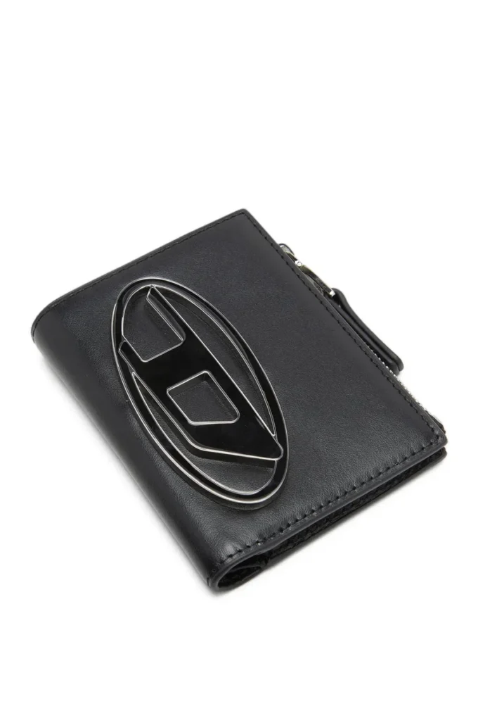 1dr bi-fold zip ii Small leather wallet with logo plaque