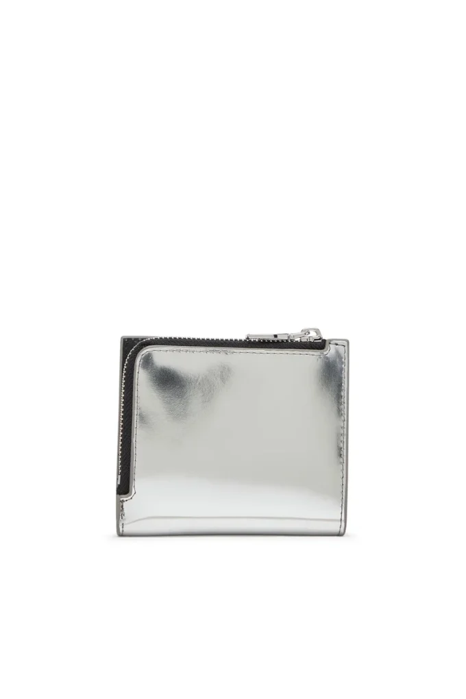 1dr bi fold zip l Bi-fold card holder in mirrored leather