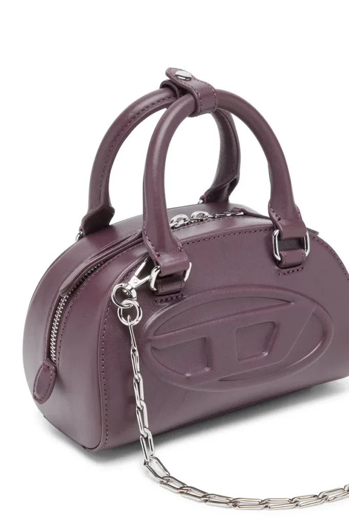 1dr dome crossbody 1DR Dome-Mini bowling bag in burgundy leather