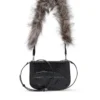 1dr twin 1DR Twin-Double-pouch shoulder bag in embossed leather