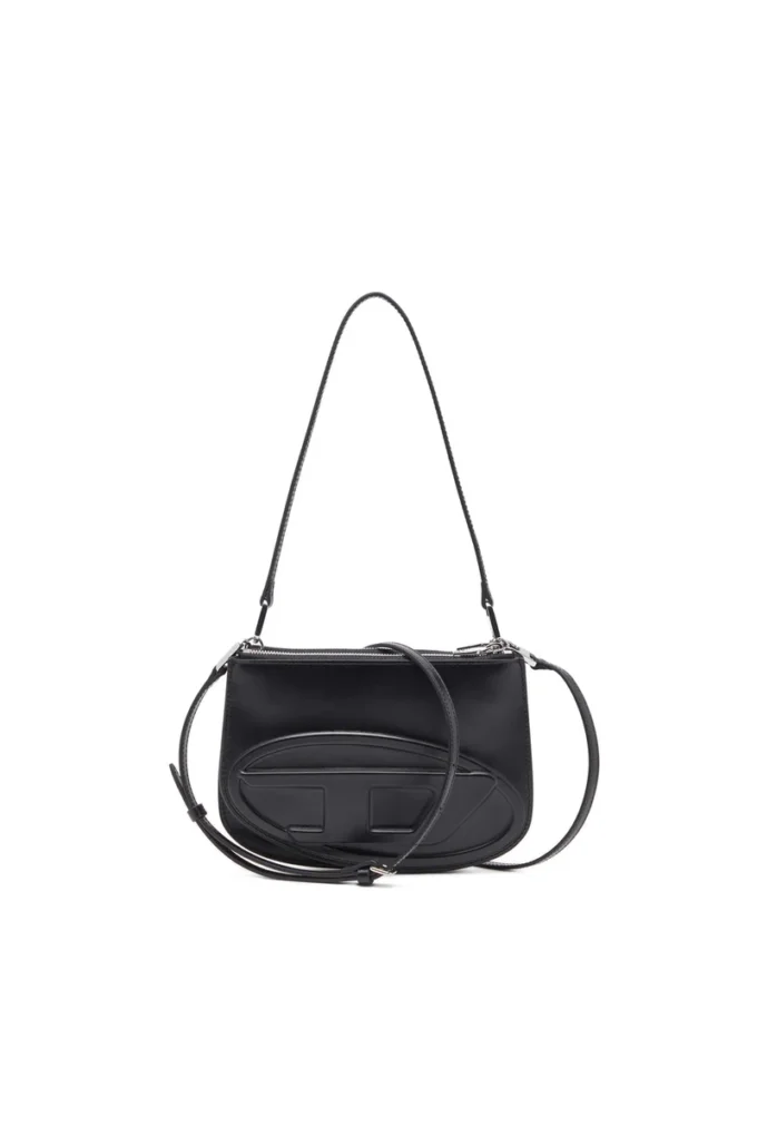 1dr twin 1DR Twin-Double-pouch shoulder bag in printed leather