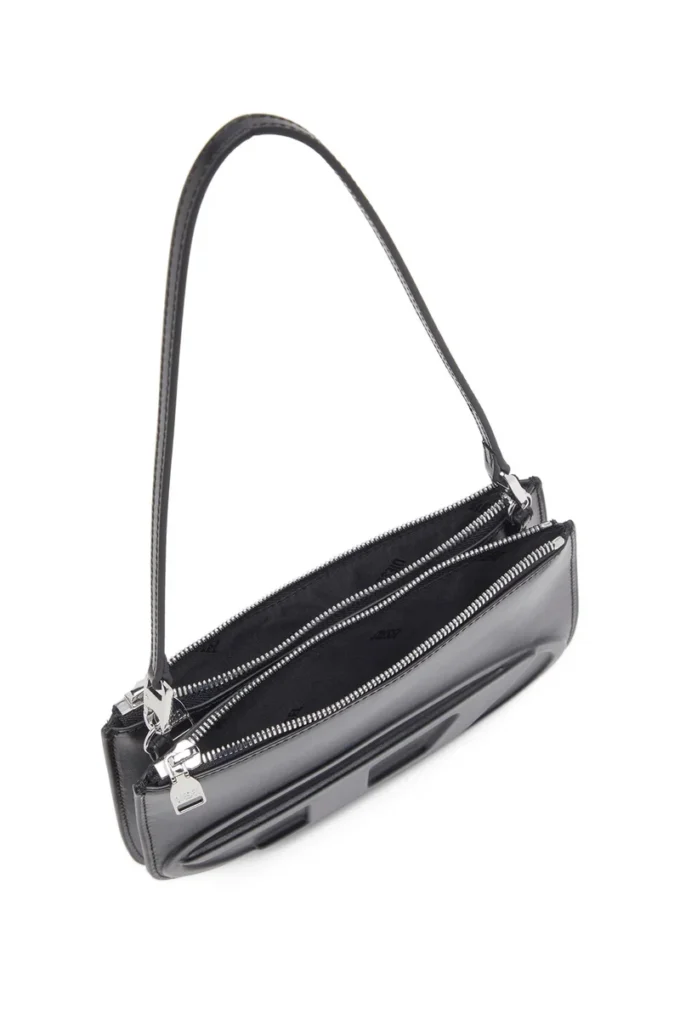 1dr twin 1DR Twin-Double-pouch shoulder bag in printed leather