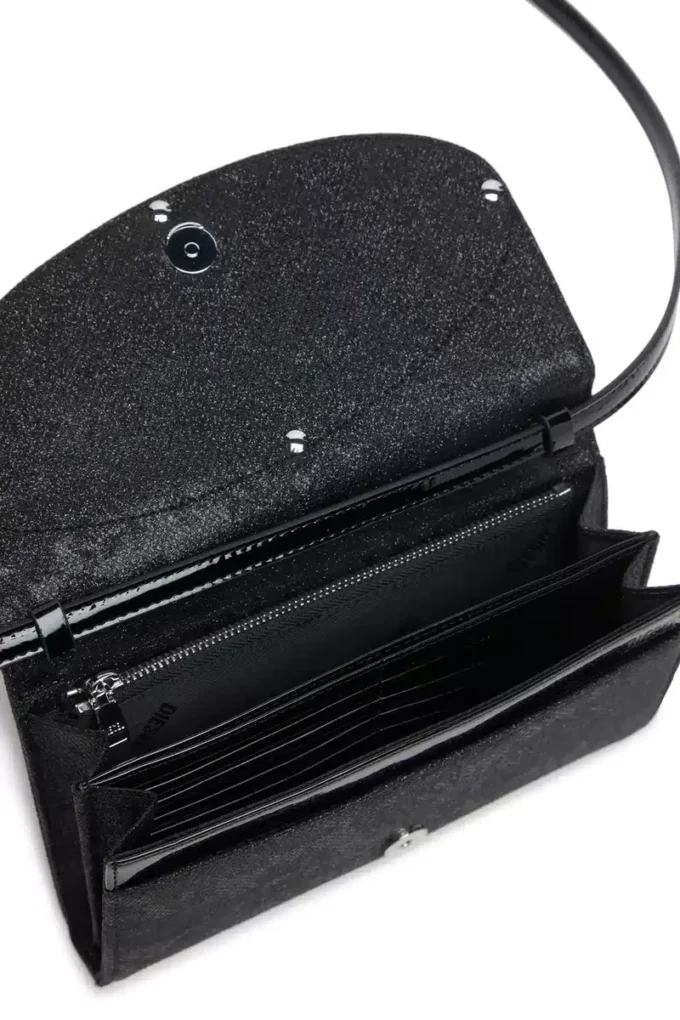 1dr wallet strap Wallet purse in glitter-camo Lurex