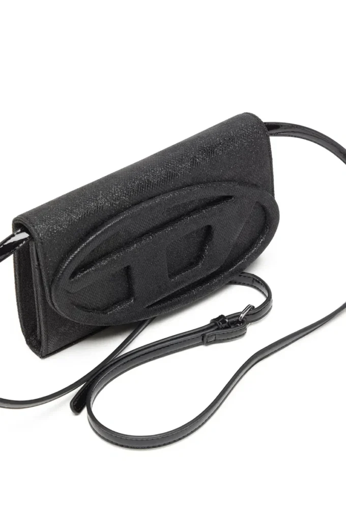 1dr wallet strap Wallet purse in glitter-camo Lurex