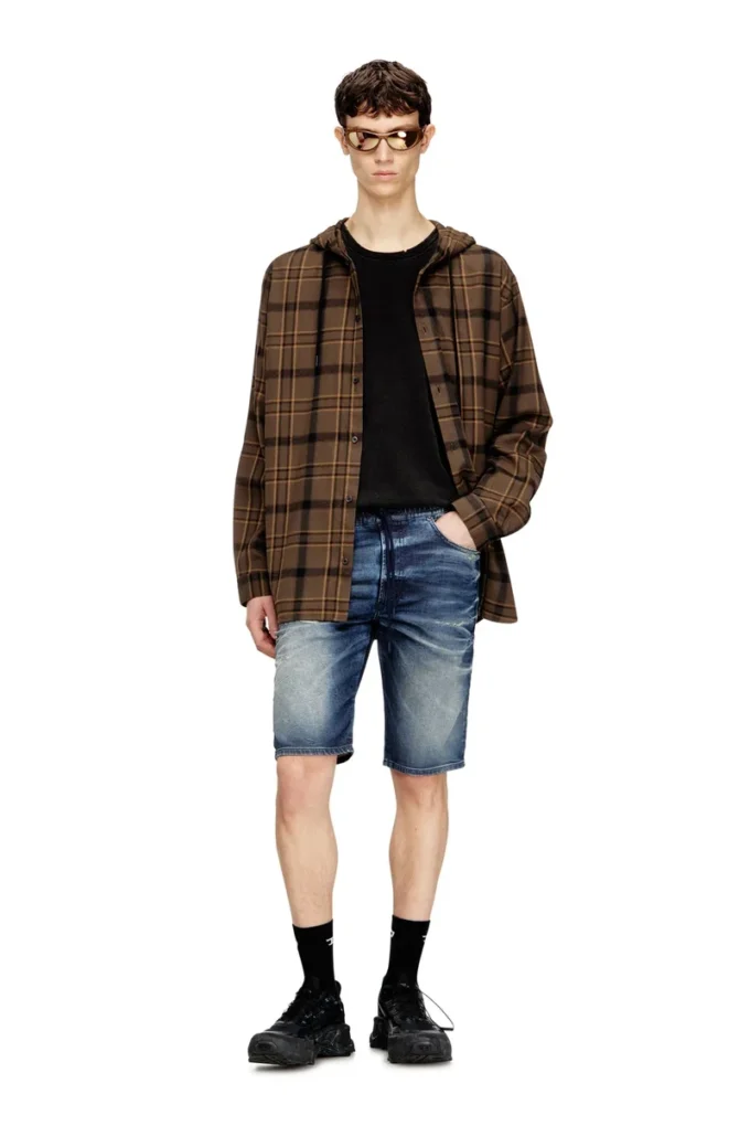 2033 d-krooley-short jogg Slim fit shorts in treated JoggJeans