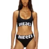 allison-d-pop Microfibre sports bra with cut-off logo