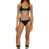 allison-d-pop Microfibre sports bra with cut-off logo
