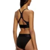allison-d-pop Microfibre sports bra with cut-off logo