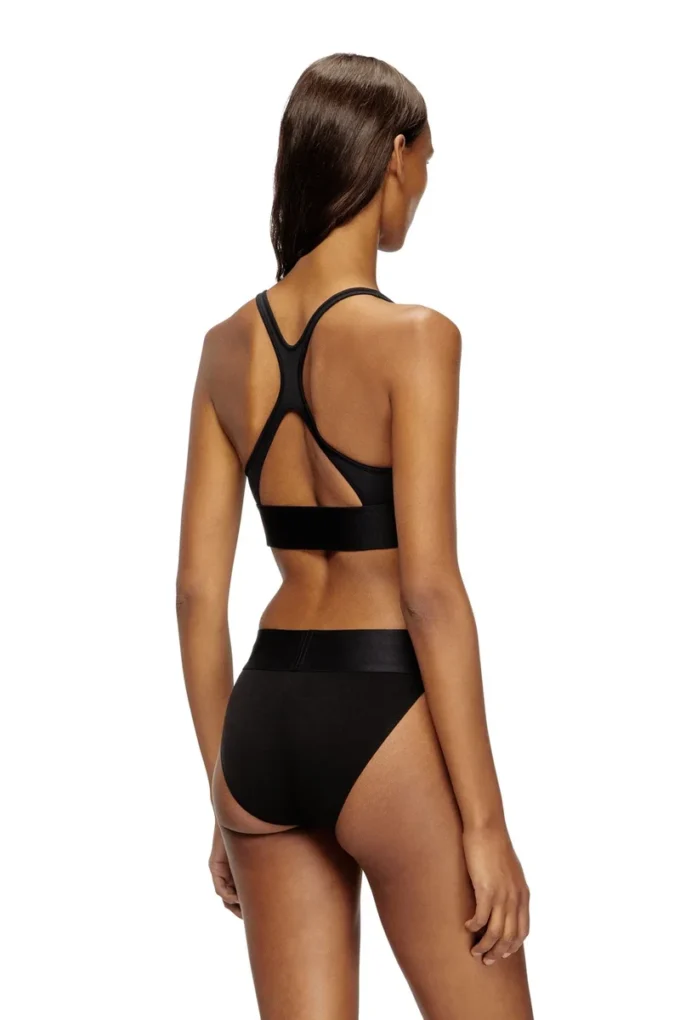 allison-d-pop Microfibre sports bra with cut-off logo