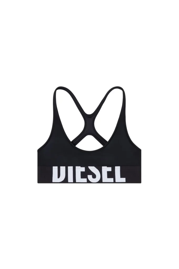 allison-d-pop Microfibre sports bra with cut-off logo