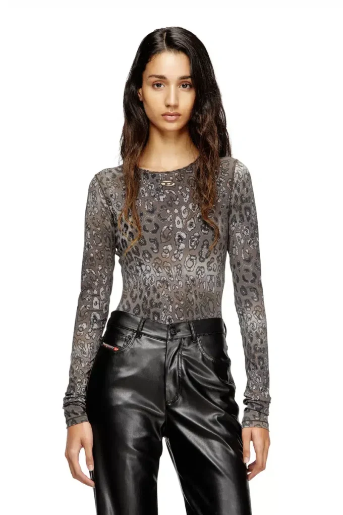 angelica-utlt Bodysuit with all-over animal print