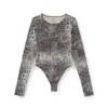 angelica-utlt Bodysuit with all-over animal print