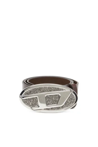 b-1dr 2.0 full rocks 4cm leather belt with rhinestone Oval D buckle