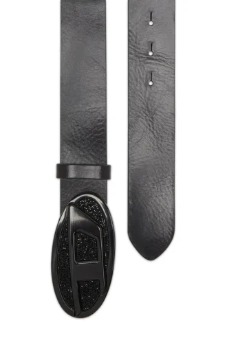 b-1dr 2.0 full rocks 4cm leather belt with rhinestone Oval D buckle