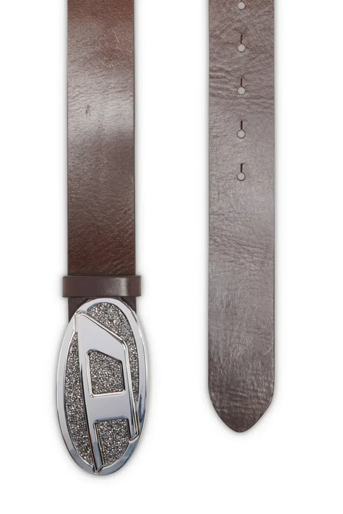 b-1dr 2.0 full rocks 4cm leather belt with rhinestone Oval D buckle