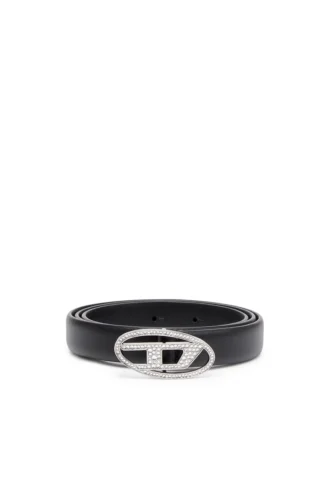 b-1dr strass 20 1.9cm slim leather belt with crystal buckle