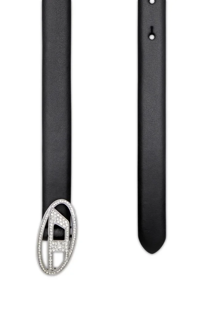 b-1dr strass 20 1.9cm slim leather belt with crystal buckle