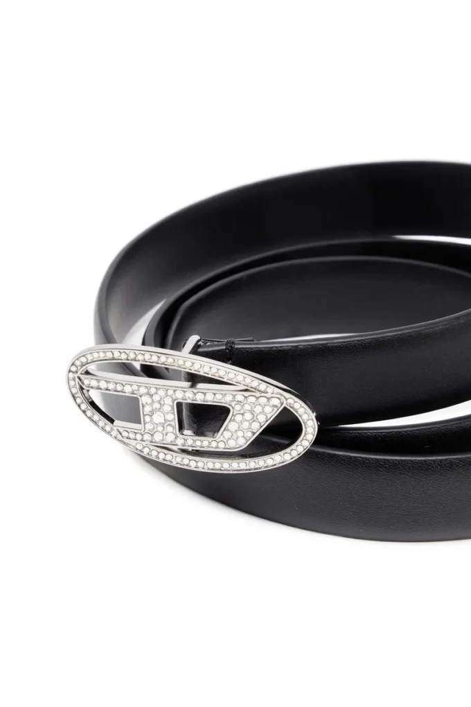 b-1dr strass 20 1.9cm slim leather belt with crystal buckle