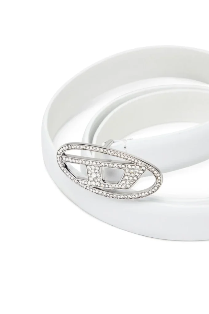 b-1dr strass 20 1.9cm slim leather belt with crystal buckle