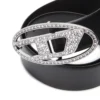 b-1dr strass 4cm Leather belt with crystal buckle