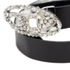 b-1dr w rev 4cm Reversible leather belt with crystal buckle
