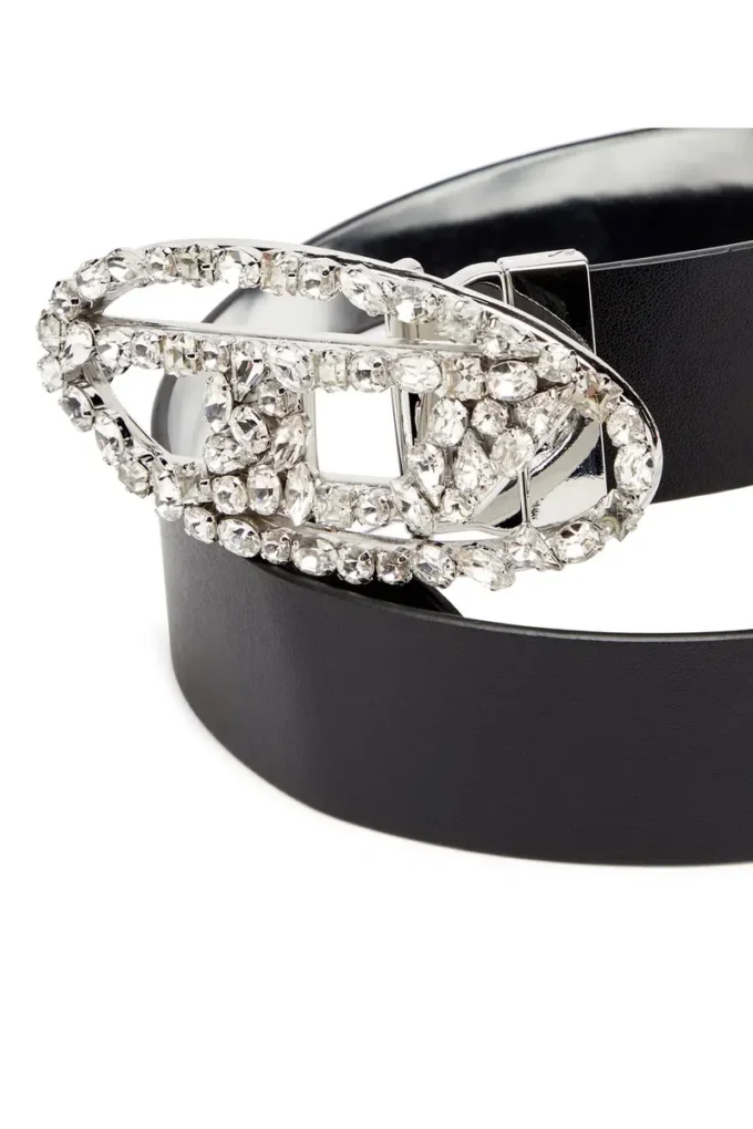 b-1dr w rev 4cm Reversible leather belt with crystal buckle