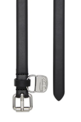 b-charm hip 1.4cm slim leather belt with 1DR bag charm