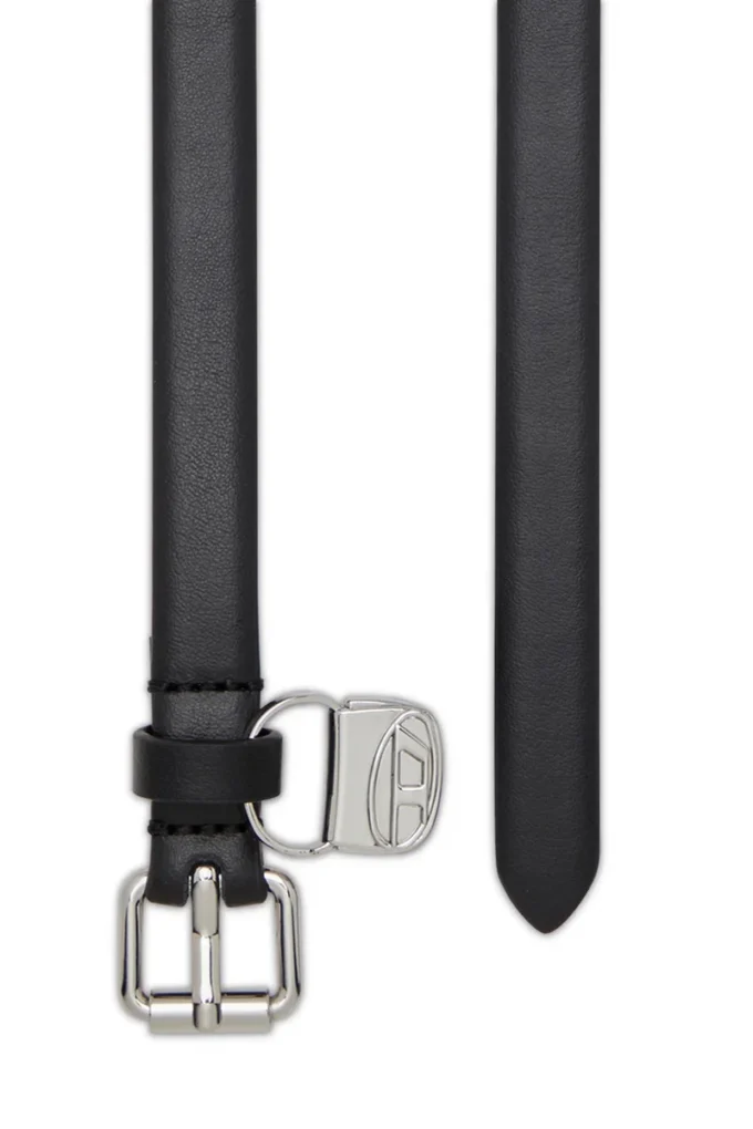 b-charm hip 1.4cm slim leather belt with 1DR bag charm