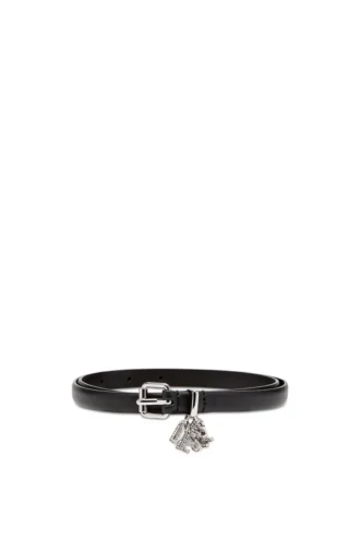 b-charm-loop 1.4cm nappa leather belt with logo charms