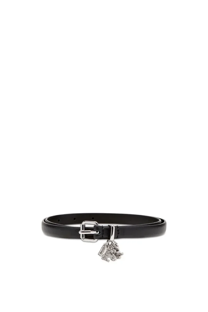 b-charm-loop 1.4cm nappa leather belt with logo charms