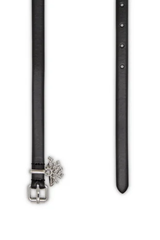 b-charm-loop 1.4cm nappa leather belt with logo charms