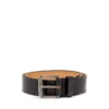 b-flag 4cm Leather belt with fifth pocket logo flag