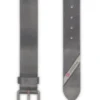 b-flag 4cm Leather belt with fifth pocket logo flag