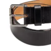 b-flag 4cm Leather belt with fifth pocket logo flag