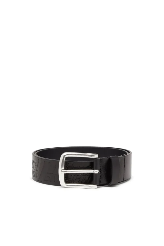 b-flag-d embossed 4 cm leather belt with engraved logo