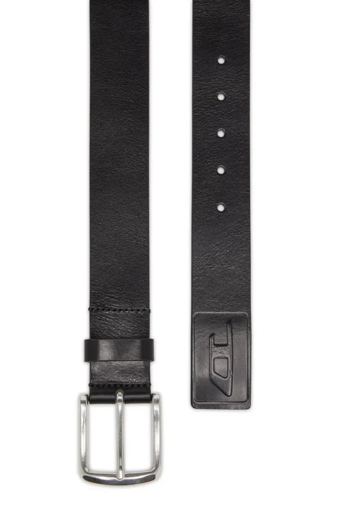b-flag-d embossed 4 cm leather belt with engraved logo