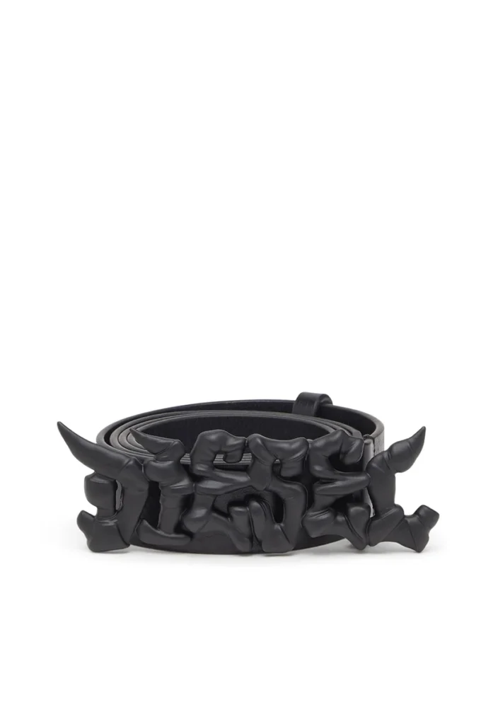 b-graffiti 3.5cm pull-up leather belt with graffiti buckle