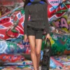 b-graffiti 3.5cm pull-up leather belt with graffiti buckle