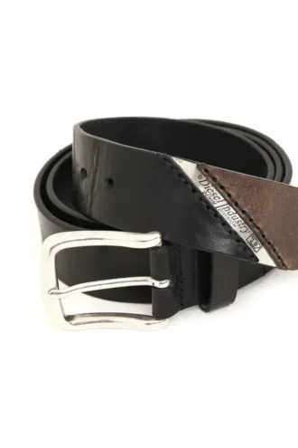 b-line Treated leather belt with diesel logo