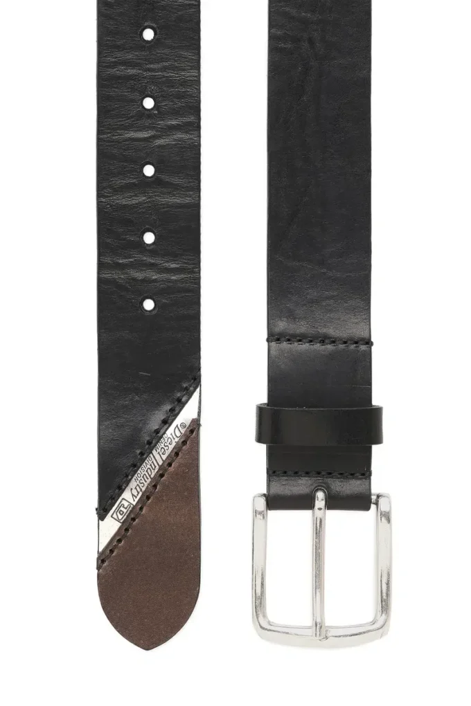 b-line Treated leather belt with diesel logo
