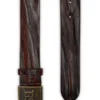 b-metal biscotto Leather belt 4 cm with logo plaque