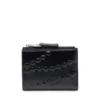 bi-fold zip ii Leather wallet with embossed chain motif