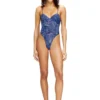 bridget-dnm Denim-effect mesh bodysuit