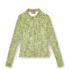 c-elaz-bc Stretch fabric shirt with bouclé print