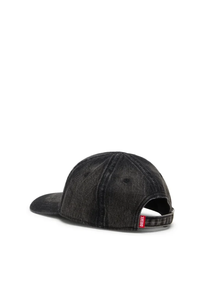 c-enic Denim cap with frayed details and embroidered logo
