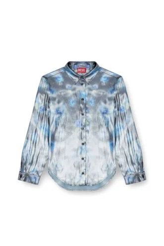 c-ronor-s2 Metallic shirt with blurred roses print