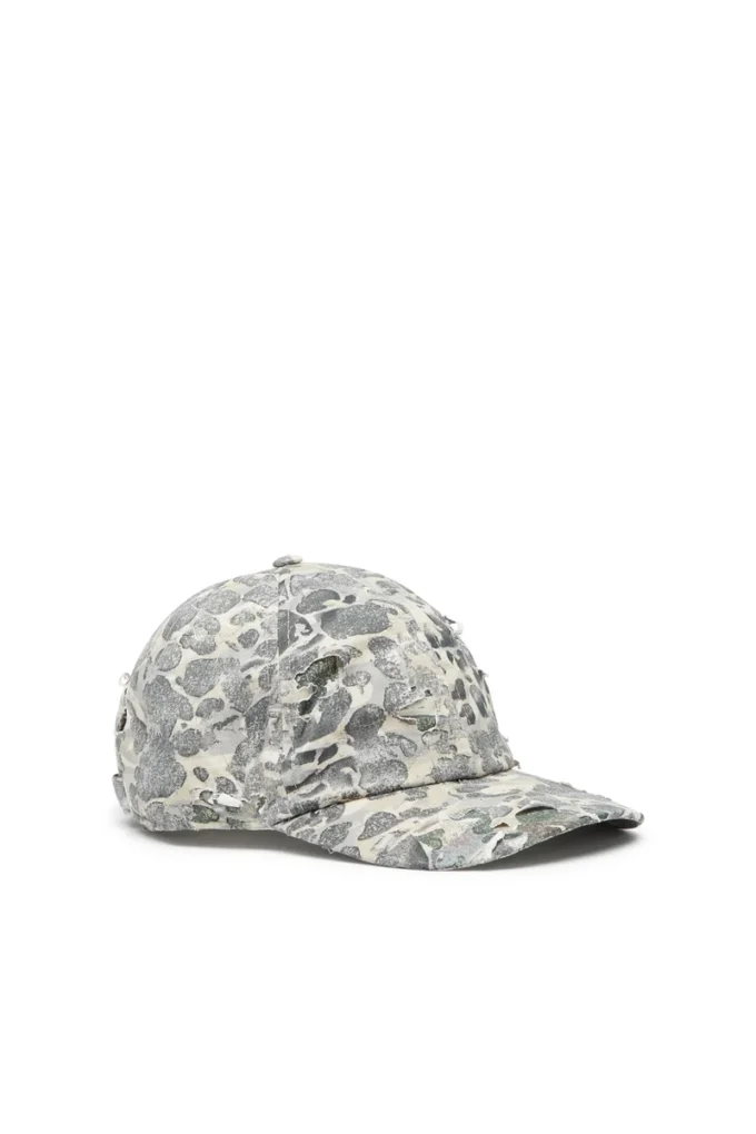 c-steven Camo baseball cap with destroyed finish