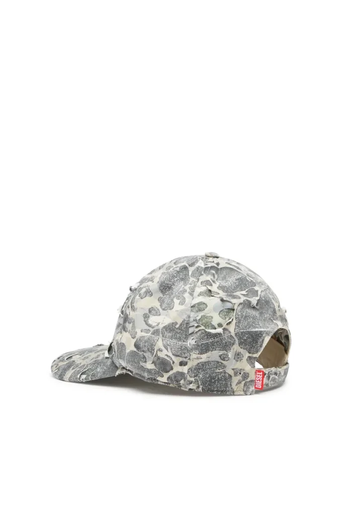 c-steven Camo baseball cap with destroyed finish