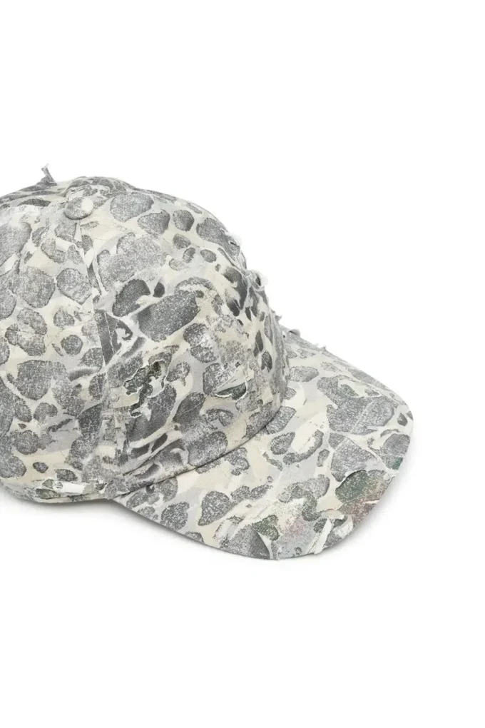 c-steven Camo baseball cap with destroyed finish